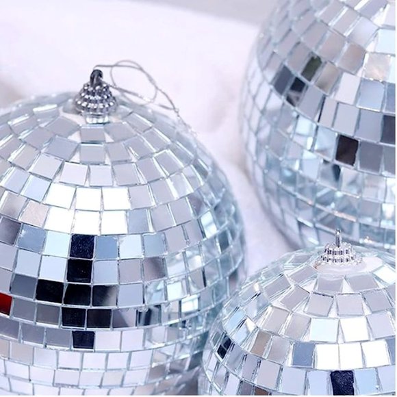 Mirrored Disco Ball Ornament, Retro Party & Dorm Decor 3 Piece Set NEW - Picture 2 of 5